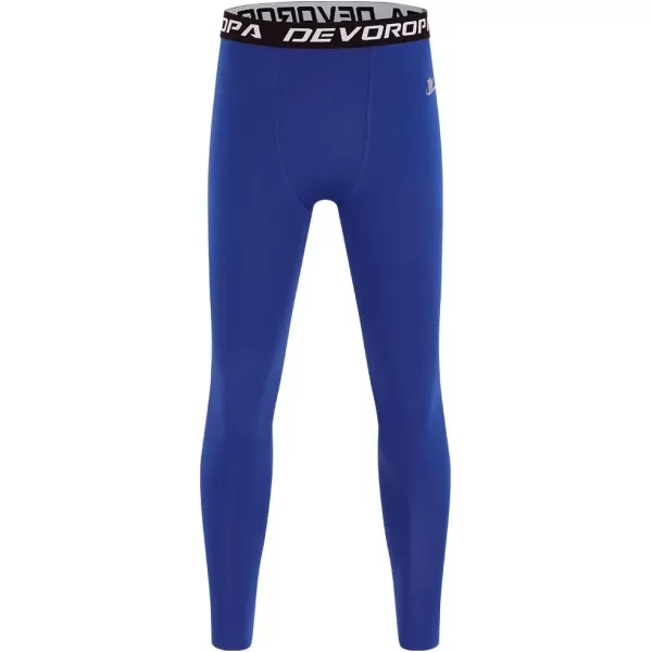 DEVOROPA Boys Leggings Quick Dry Youth Compression Pants Sports Tights Basketball Base LayerRoyal Blue