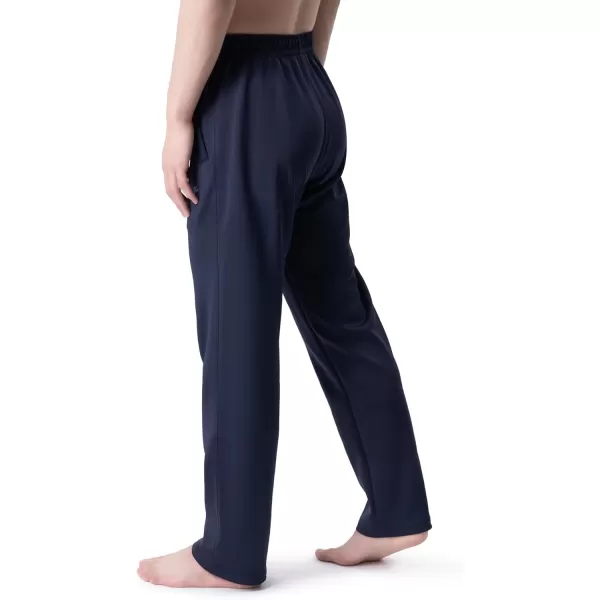 DEVOROPA Boys Sweatpants Open Bottom Water Resistant Youth Kids Track Athletic Running Pants Straight Leg Zipper PocketsNavy