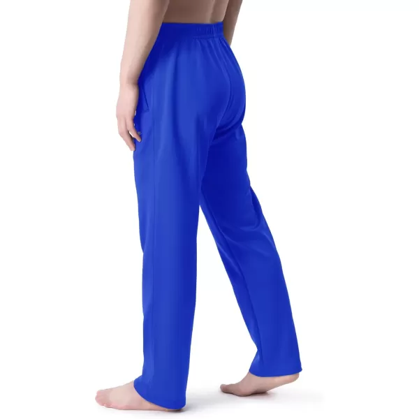 DEVOROPA Boys Sweatpants Open Bottom Water Resistant Youth Kids Track Athletic Running Pants Straight Leg Zipper PocketsRoyal Blue