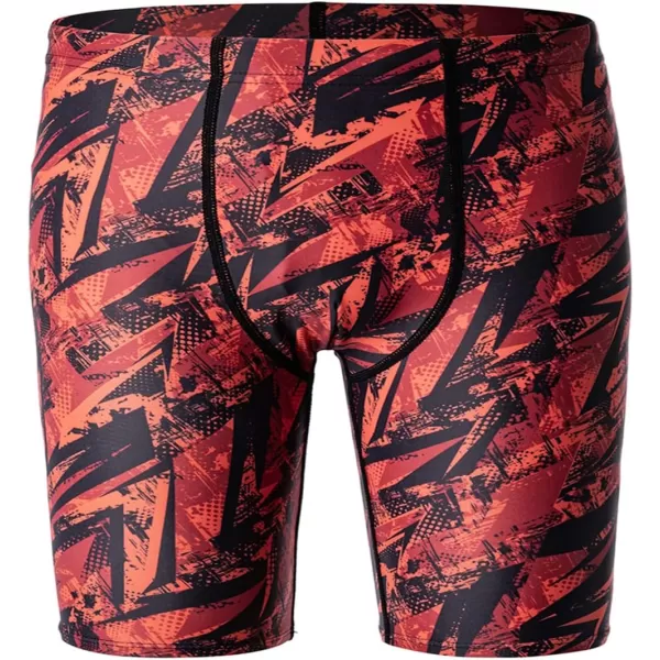 DEVOROPA Youth Boys Swim Shorts Square Leg Swimsuit Nylon Swimming Boxer Brief UPF 50Abstract C
