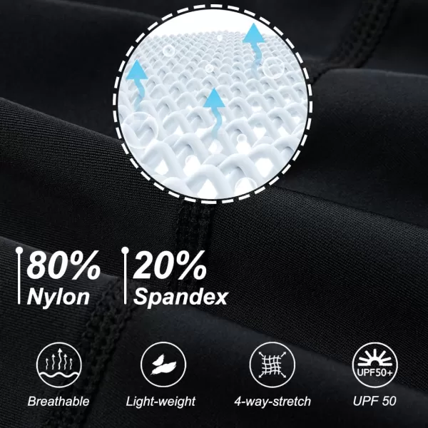 DEVOROPA Youth Boys Swim Shorts Square Leg Swimsuit Nylon Swimming Boxer Brief UPF 50BlackWave