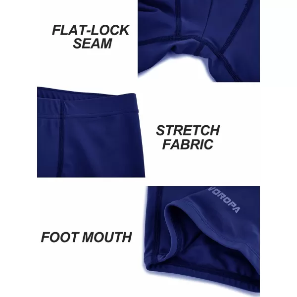 DEVOROPA Youth Boys Swim Shorts Square Leg Swimsuit Nylon Swimming Boxer Brief UPF 50Navy