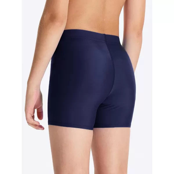 DEVOROPA Youth Boys Swim Shorts Square Leg Swimsuit Nylon Swimming Boxer Brief UPF 50Navy