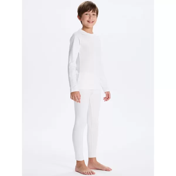 DEVOROPA Youth Boys Thermal Underwear set for Kids Fleece Lined Base Layer Stretch Long Johns for kids Winter Cold GearBlackWhite