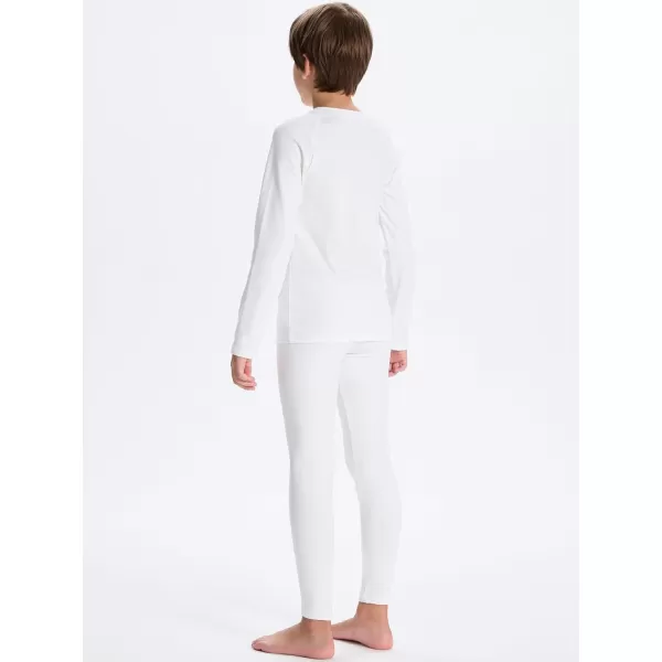 DEVOROPA Youth Boys Thermal Underwear set for Kids Fleece Lined Base Layer Stretch Long Johns for kids Winter Cold GearBlackWhite