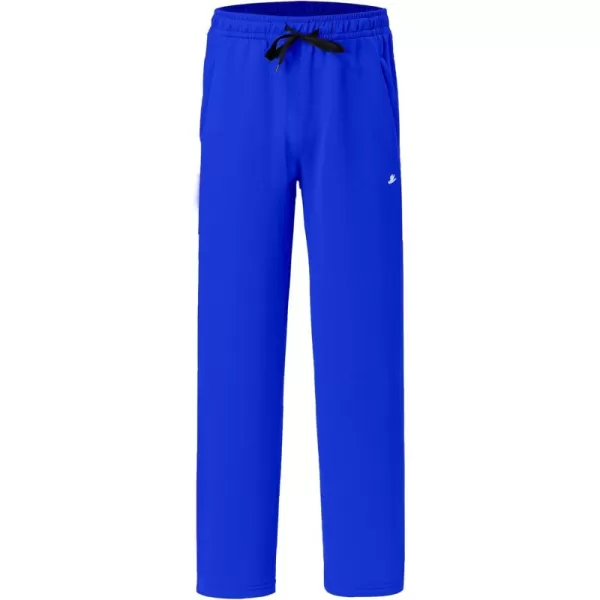 DEVOROPA Boys Sweatpants Open Bottom Water Resistant Youth Kids Track Athletic Running Pants Straight Leg Zipper PocketsRoyal Blue