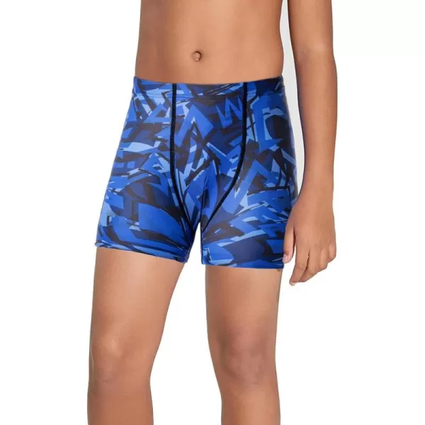 DEVOROPA Youth Boys Swim Shorts Square Leg Swimsuit Nylon Swimming Boxer Brief UPF 50Abstract B