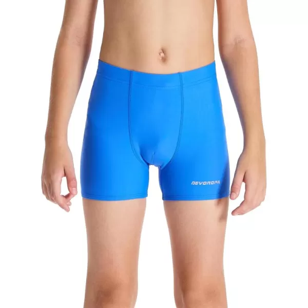 DEVOROPA Youth Boys Swim Shorts Square Leg Swimsuit Nylon Swimming Boxer Brief UPF 50Royal