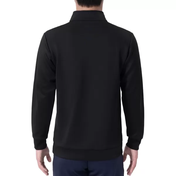 DEVOROPA Boys 14 Zip Pullover Jacket Fleece Lined Long Sleeve Kids Running Workout Tops Water Resistant Golf Thermal ShirtsBlack