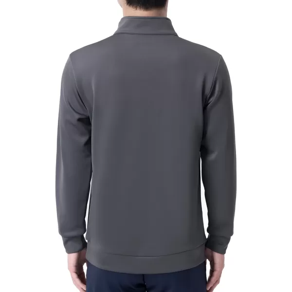 DEVOROPA Boys 14 Zip Pullover Jacket Fleece Lined Long Sleeve Kids Running Workout Tops Water Resistant Golf Thermal ShirtsDark Grey