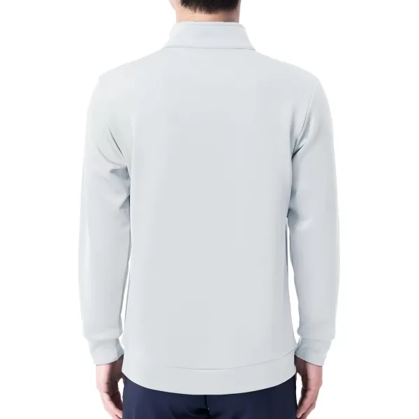 DEVOROPA Boys 14 Zip Pullover Jacket Fleece Lined Long Sleeve Kids Running Workout Tops Water Resistant Golf Thermal ShirtsLight Grey