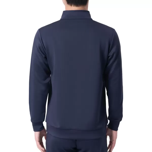 DEVOROPA Boys 14 Zip Pullover Jacket Fleece Lined Long Sleeve Kids Running Workout Tops Water Resistant Golf Thermal ShirtsNavy