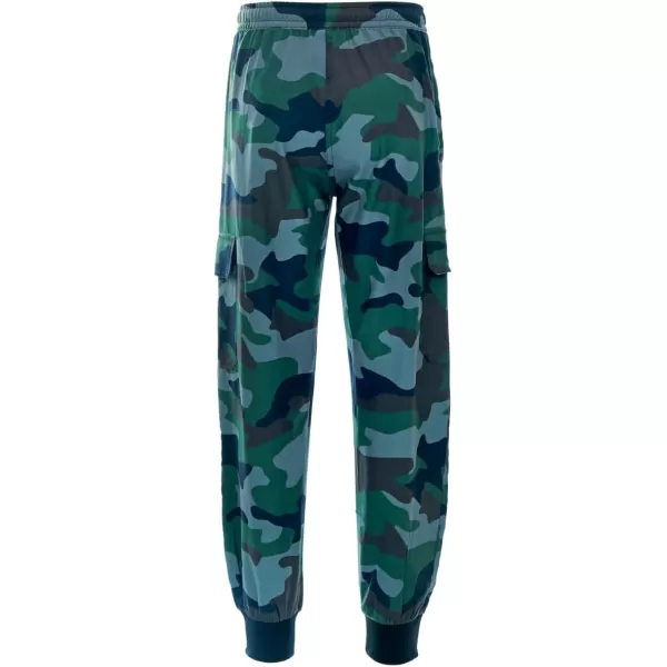 DEVOROPA Boys Joggers Lightweight Hiking Cargo Pants Water Resistant UPF 50 Quick Dry Youth Kids Athletic Running PantsCamo