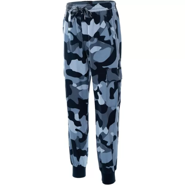 DEVOROPA Boys Joggers Lightweight Hiking Cargo Pants Water Resistant UPF 50 Quick Dry Youth Kids Athletic Running PantsCamo Gray