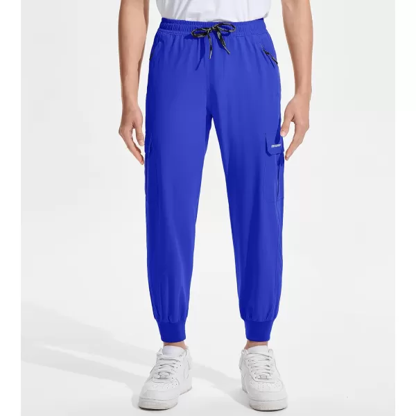 DEVOROPA Boys Joggers Lightweight Hiking Cargo Pants Water Resistant UPF 50 Quick Dry Youth Kids Athletic Running PantsRoyal Blue