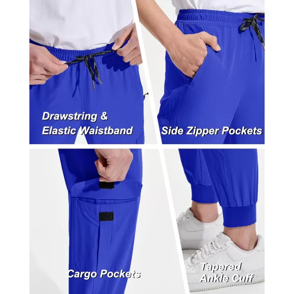 DEVOROPA Boys Joggers Lightweight Hiking Cargo Pants Water Resistant UPF 50 Quick Dry Youth Kids Athletic Running PantsRoyal Blue