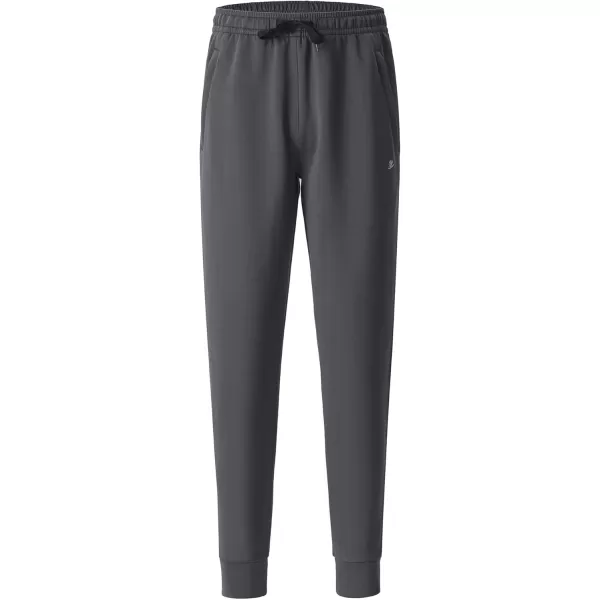 DEVOROPA Boys Joggers Water Resistant Lightweight Youth Tapered Leg Sweatpants Kids Track Running Athletic Pants Zip PocketsDark Grey