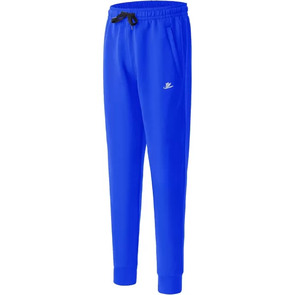 DEVOROPA Boys Joggers Water Resistant Lightweight Youth Tapered Leg Sweatpants Kids Track Running Athletic Pants Zip PocketsRoyal Blue