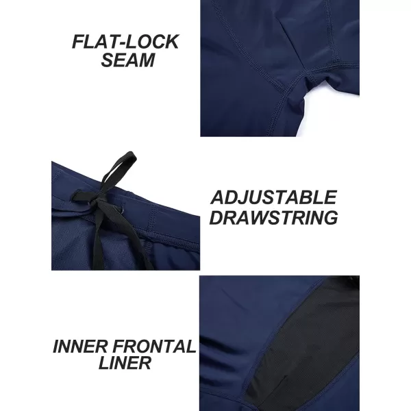 DEVOROPA Boys Swim Jammers Youth Competitive Swim Team Suit Quick Dry Athletic Swimming Shorts UPF 502 PackblackNavy
