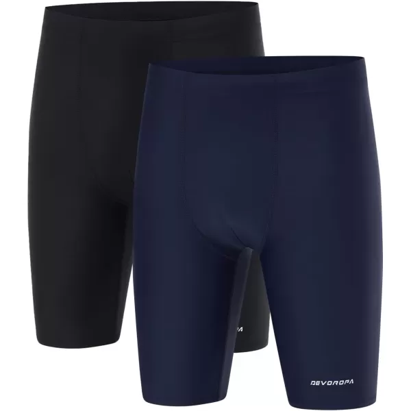 DEVOROPA Boys Swim Jammers Youth Competitive Swim Team Suit Quick Dry Athletic Swimming Shorts UPF 502 PackblackNavy
