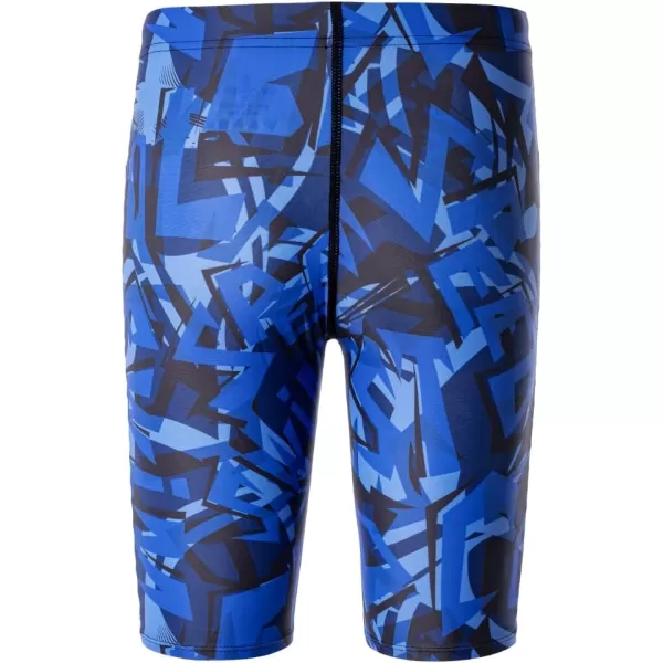 DEVOROPA Boys Swim Jammers Youth Competitive Swim Team Suit Quick Dry Athletic Swimming Shorts UPF 50Abstract B