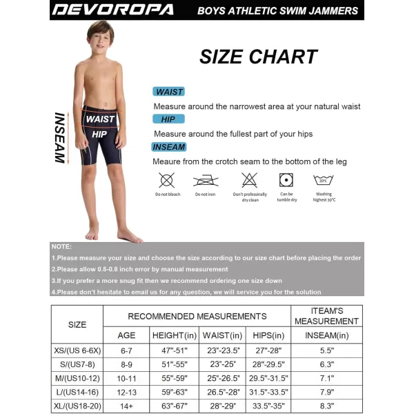 DEVOROPA Boys Swim Jammers Youth Competitive Swim Team Suit Quick Dry Athletic Swimming Shorts UPF 50Abstract C