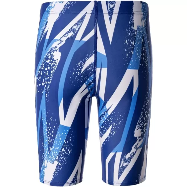 DEVOROPA Boys Swim Jammers Youth Competitive Swim Team Suit Quick Dry Athletic Swimming Shorts UPF 50Abstract E