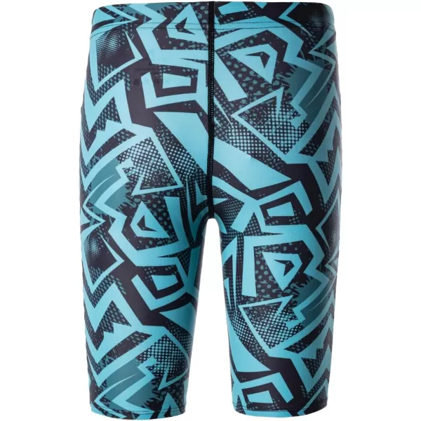 DEVOROPA Boys Swim Jammers Youth Competitive Swim Team Suit Quick Dry Athletic Swimming Shorts UPF 50Abstract a
