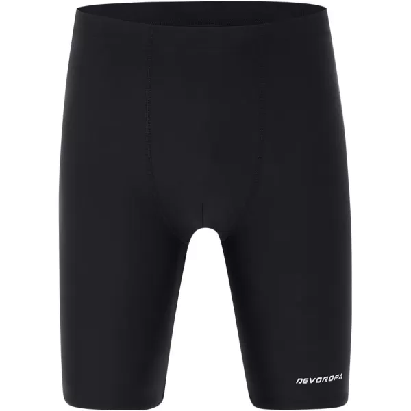 DEVOROPA Boys Swim Jammers Youth Competitive Swim Team Suit Quick Dry Athletic Swimming Shorts UPF 50Black