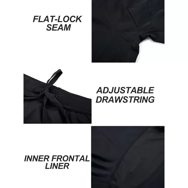 DEVOROPA Boys Swim Jammers Youth Competitive Swim Team Suit Quick Dry Athletic Swimming Shorts UPF 50Black Colorful