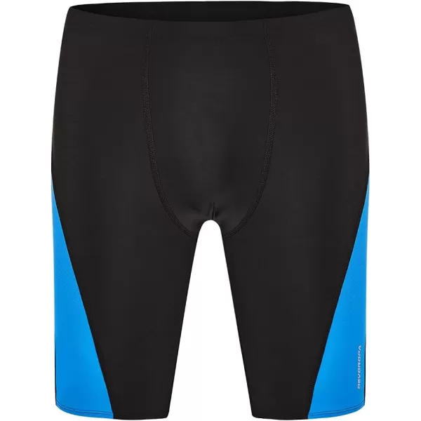 DEVOROPA Boys Swim Jammers Youth Competitive Swim Team Suit Quick Dry Athletic Swimming Shorts UPF 50BlackBlue