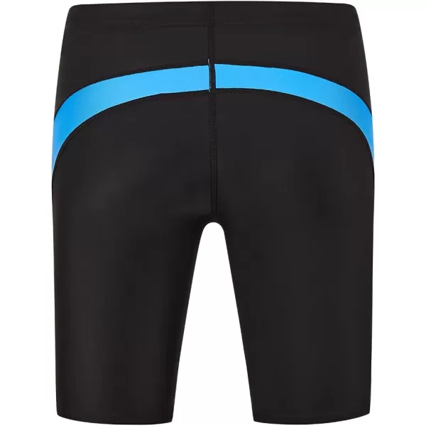 DEVOROPA Boys Swim Jammers Youth Competitive Swim Team Suit Quick Dry Athletic Swimming Shorts UPF 50BlackBlue