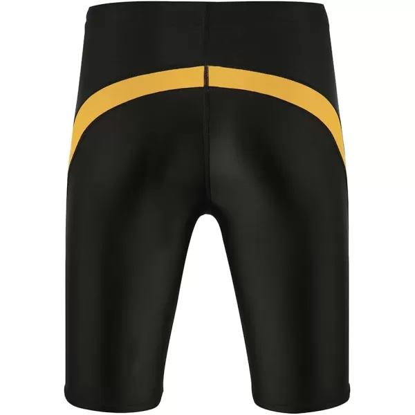 DEVOROPA Boys Swim Jammers Youth Competitive Swim Team Suit Quick Dry Athletic Swimming Shorts UPF 50BlackOrange
