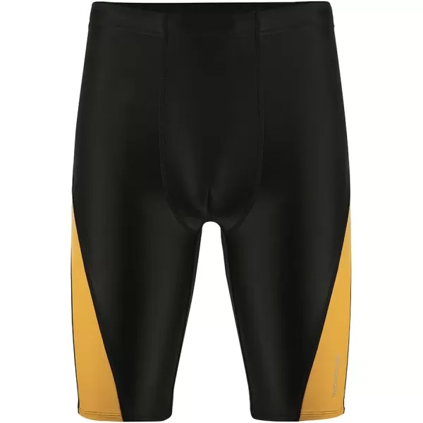 DEVOROPA Boys Swim Jammers Youth Competitive Swim Team Suit Quick Dry Athletic Swimming Shorts UPF 50BlackOrange