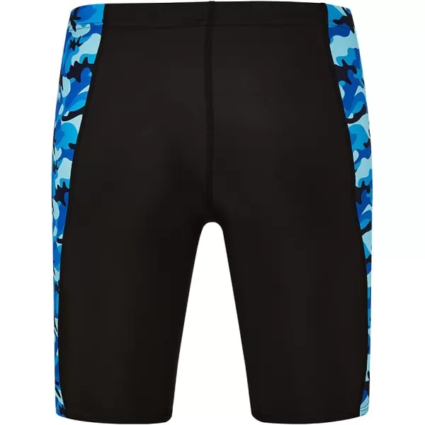 DEVOROPA Boys Swim Jammers Youth Competitive Swim Team Suit Quick Dry Athletic Swimming Shorts UPF 50Blackwave