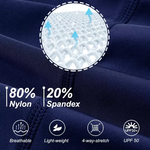 DEVOROPA Boys Swim Jammers Youth Competitive Swim Team Suit Quick Dry Athletic Swimming Shorts UPF 50Navy