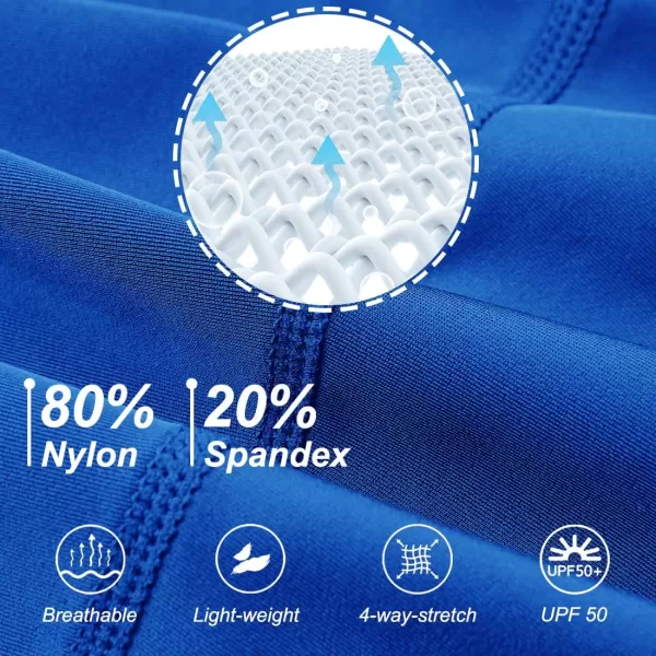 DEVOROPA Boys Swim Jammers Youth Competitive Swim Team Suit Quick Dry Athletic Swimming Shorts UPF 50Royal Blue