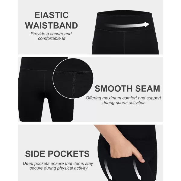 DEVOROPA Girls 5quot Spandex Volleyball Shorts Stretch Youth Athletic Gymnastics Shorts Kid Yoga Dance Compression Shorts PocketBlack