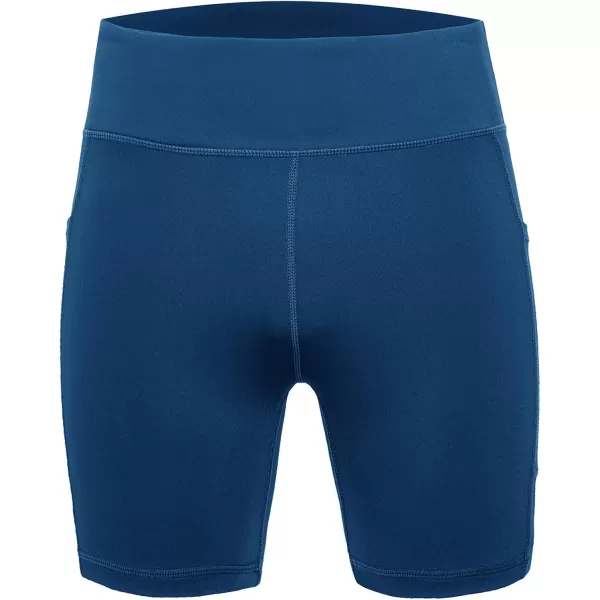 DEVOROPA Girls 5quot Spandex Volleyball Shorts Stretch Youth Athletic Gymnastics Shorts Kid Yoga Dance Compression Shorts PocketDark Blue