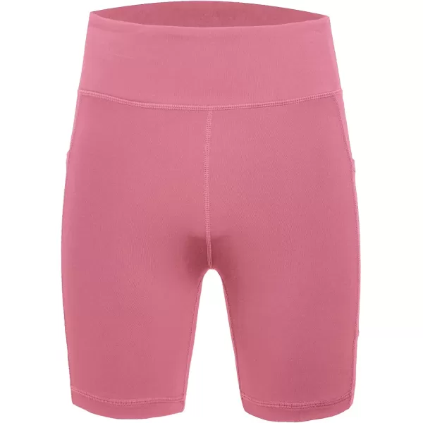 DEVOROPA Girls 5quot Spandex Volleyball Shorts Stretch Youth Athletic Gymnastics Shorts Kid Yoga Dance Compression Shorts PocketPink