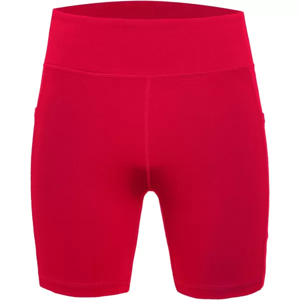 DEVOROPA Girls 5quot Spandex Volleyball Shorts Stretch Youth Athletic Gymnastics Shorts Kid Yoga Dance Compression Shorts PocketRed
