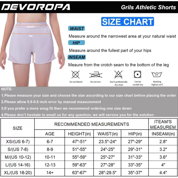 DEVOROPA Girls Athletic Shorts with Zip Pockets Lightweight Running Sports Active Basketball Shorts Kids Gym Preppy Shorts
