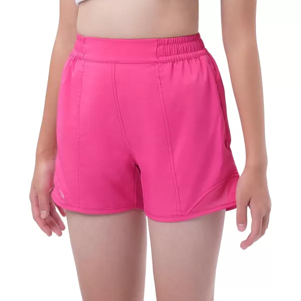 DEVOROPA Girls Athletic Shorts with Zip Pockets Lightweight Running Sports Active Basketball Shorts Kids Gym Preppy Shorts