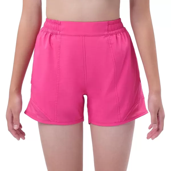 DEVOROPA Girls Athletic Shorts with Zip Pockets Lightweight Running Sports Active Basketball Shorts Kids Gym Preppy Shorts