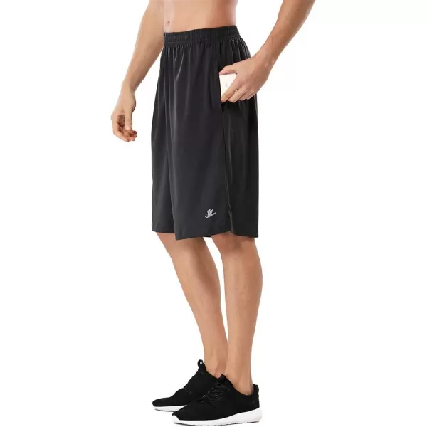 DEVOROPA Mens Athletic Basketball Shorts LooseFit Performance Sports Workout Shorts Zipper PocketsBlack