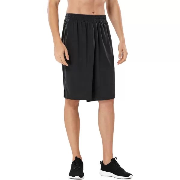 DEVOROPA Mens Athletic Basketball Shorts LooseFit Performance Sports Workout Shorts Zipper PocketsBlack