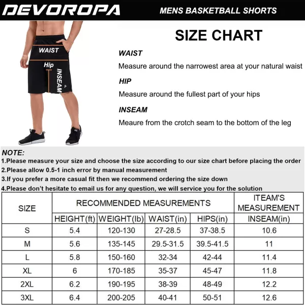 DEVOROPA Mens Athletic Basketball Shorts LooseFit Performance Sports Workout Shorts Zipper PocketsBlackRed