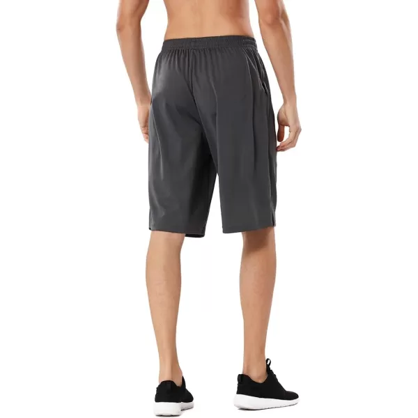 DEVOROPA Mens Athletic Basketball Shorts LooseFit Performance Sports Workout Shorts Zipper PocketsGray