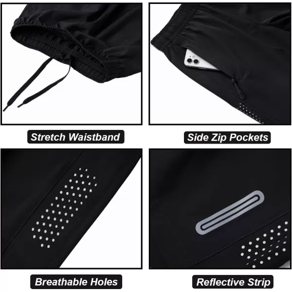 DEVOROPA Youth Boys Athletic Running Shorts Lightweight Quick Dry Sports Workout Gym Hiking Shorts Zip Pockets UPF 50Black