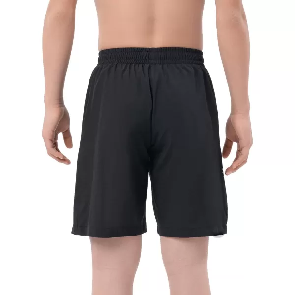 DEVOROPA Youth Boys Athletic Running Shorts Lightweight Quick Dry Sports Workout Gym Hiking Shorts Zip Pockets UPF 50Black